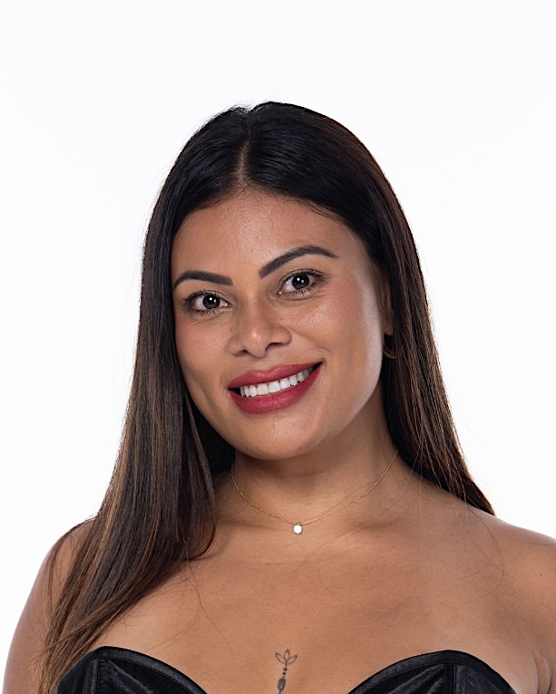 Natural glam with a soft red lip and glowing skin